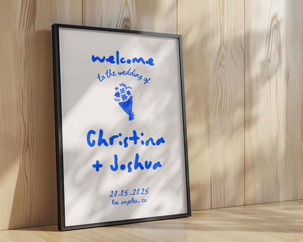 BeyzaLab Whimsical Wedding Welcome Sign