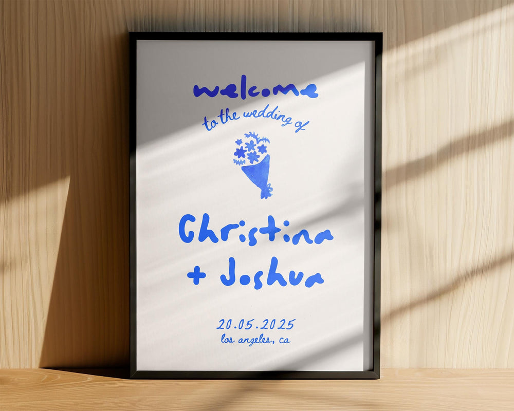 BeyzaLab Whimsical Wedding Welcome Sign