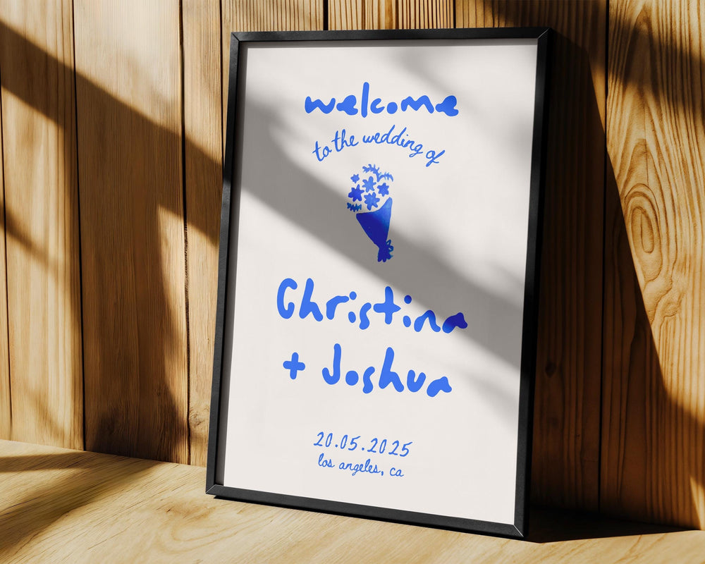 BeyzaLab Whimsical Wedding Welcome Sign