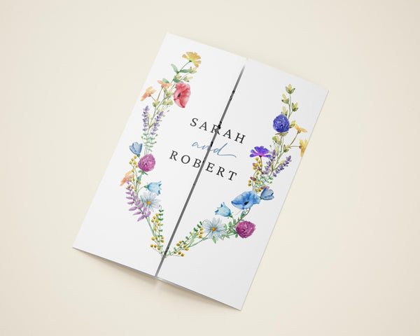 BeyzaLab Wildflower Gatefold Wedding Invitation