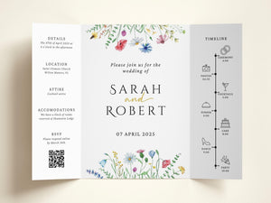 BeyzaLab Wildflower Trifold Wedding Invitation