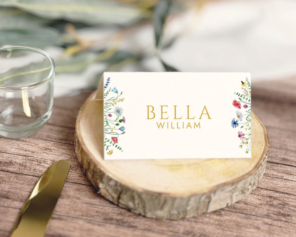 BeyzaLab Wildflower Wedding Place Cards