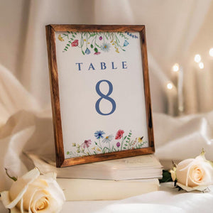 BeyzaLab Wildflower Wedding Table Numbers