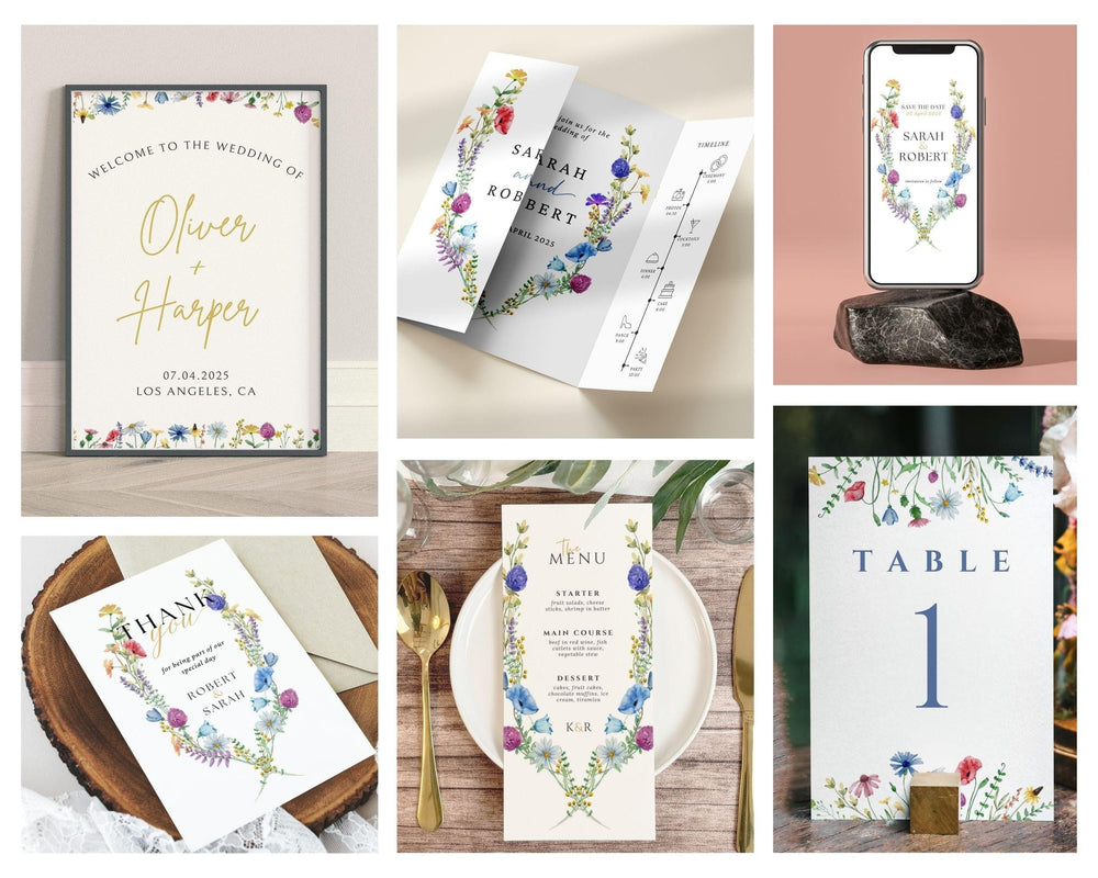 BeyzaLab Wildflower Wedding Template Bundle
