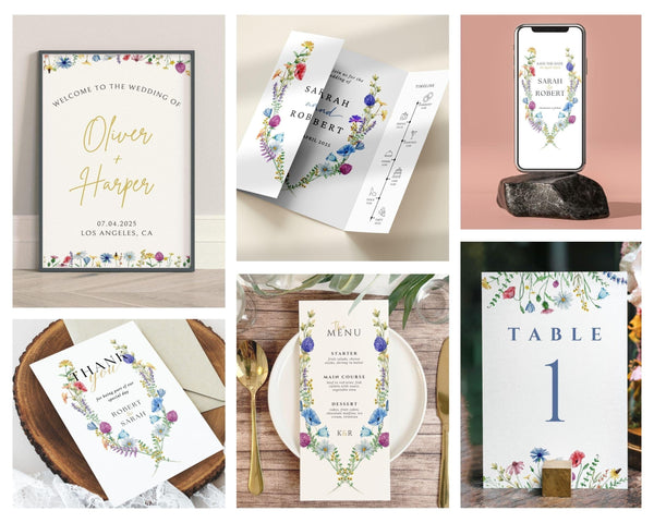 BeyzaLab Wildflower Wedding Template Bundle