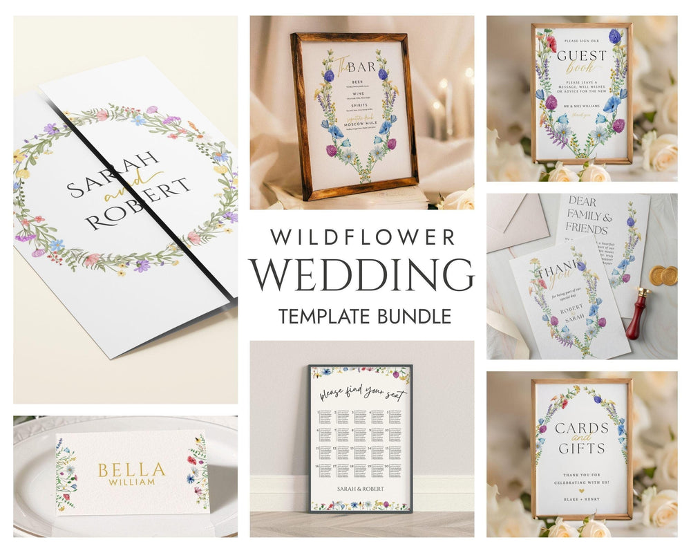 BeyzaLab Wildflower Wedding Template Bundle