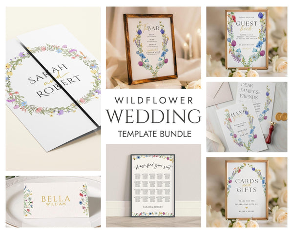 BeyzaLab Wildflower Wedding Template Bundle