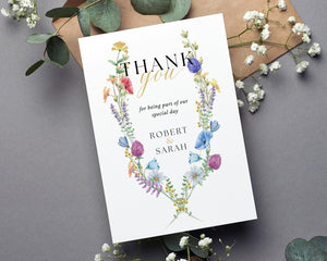 BeyzaLab Wildflower Wedding Thank You Cards