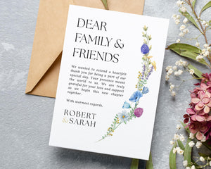 BeyzaLab Wildflower Wedding Thank You Cards