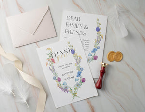 BeyzaLab Wildflower Wedding Thank You Cards