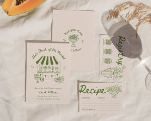Green Fresh Off The Market Invitation Suite