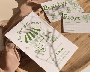 Green Fresh Off The Market Invitation Suite